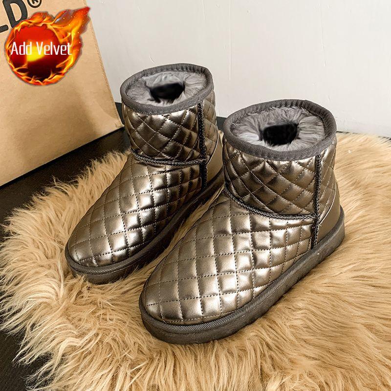 

Модные зимние водонепроницаемые сноубутсы для женщин, утепленные флисом, массивные женские ботинки, горячие, удобные и элегантные ботильоны Y2k из овчины по акции 40
