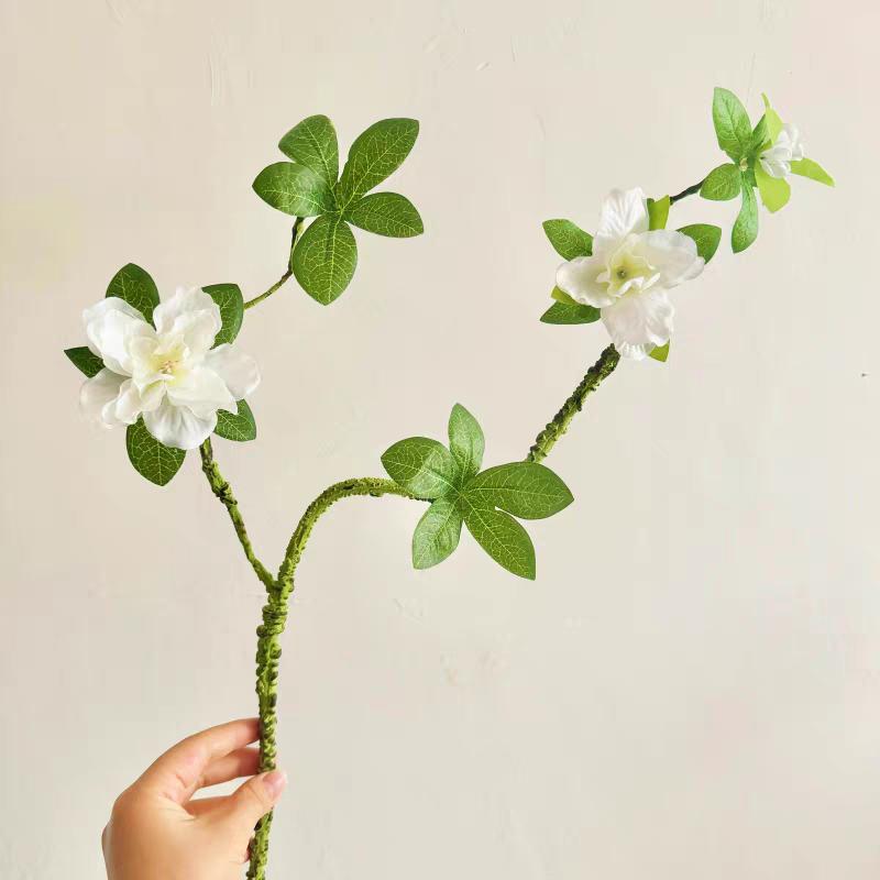 

White Silk Artificial Azalea Branches – 70cm Wedding Floral Stems, Elegant Home & Office Decor, Faux Flower Arrangement Supplies синій