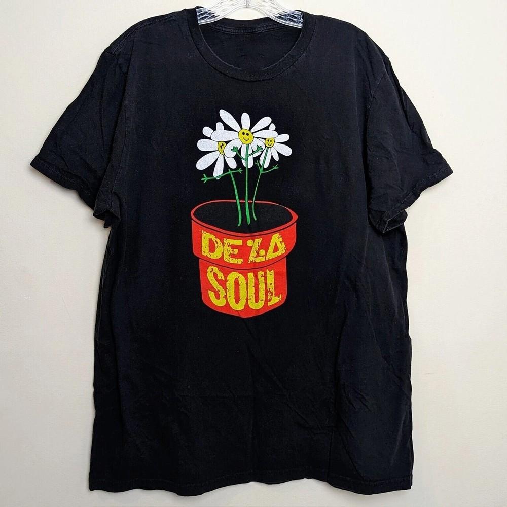 

De La Soul Is Dead Цветы Черная Футболка Rap Hip Hop S - 234XL Унисекс Футболка L
