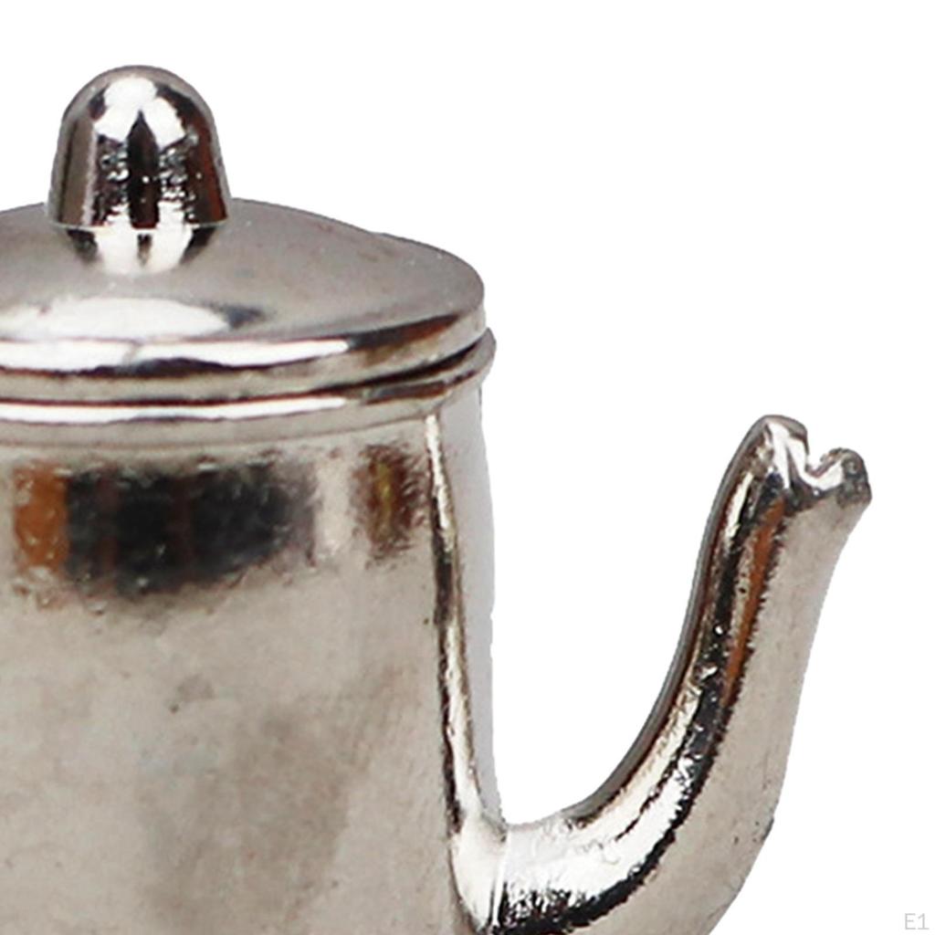 1/12 Dollhouse Mini Coffee Pot Kitchen Appliance Simulation Teapot Miniature Tea Kettle Model for