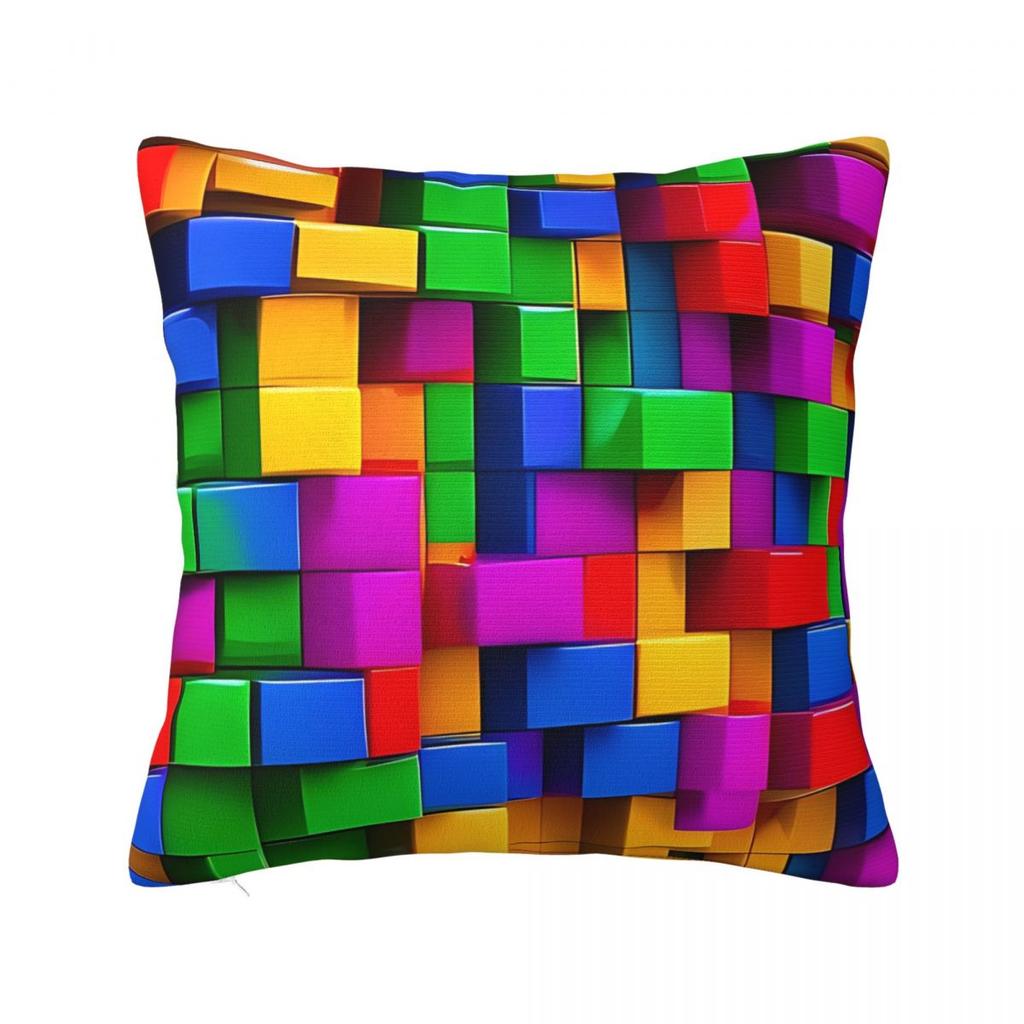 Building Blocks Loads Of Bricks Blue Square Pillow Cases Cushion Covers Awesome Polyester Decor Pillowcover for Car 18x18