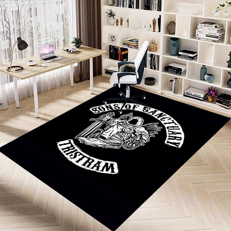 1pc Sons of Anarchy themed Office Carpet Chair Mats - durable polyester rug for home theater, office, dorm room decor - tA80