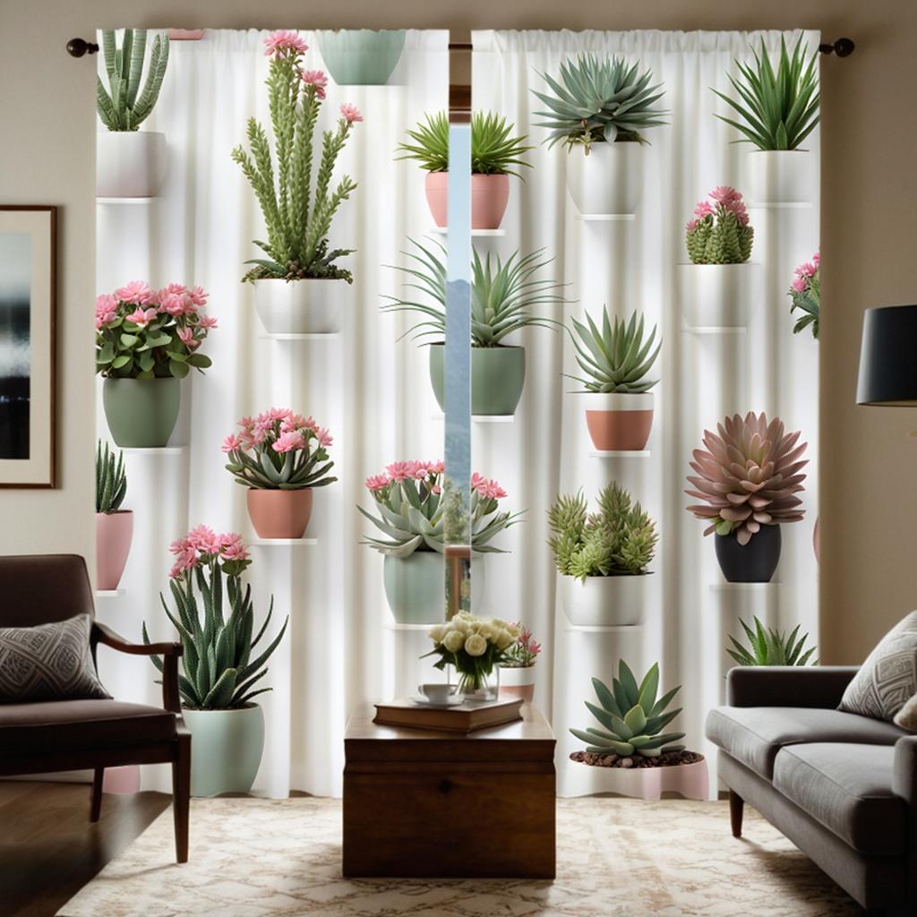 2pcs HD indoor pot pot Green plant decorative curtain Green digital printed curtain home decoration style decoration living r