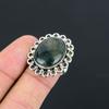 Natural Solar Moss Agate 925 Silver Mother Boho Multi Stone Ring Jewelry US 7.5