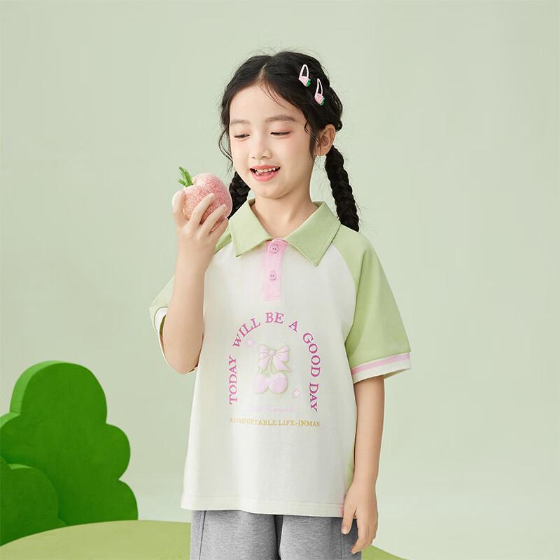Xiaoyinman Girls' Lapel Short-Sleeve Polo Shirt