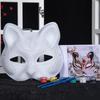 DIY White Peking Opera Fox Mask: Blank Paper Pulp for Kids To Paint