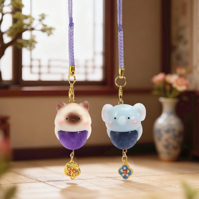 Cartoon Cute Piggy Pendant Beads: Resin Crystal Backpack & Car Decor Blind Box
