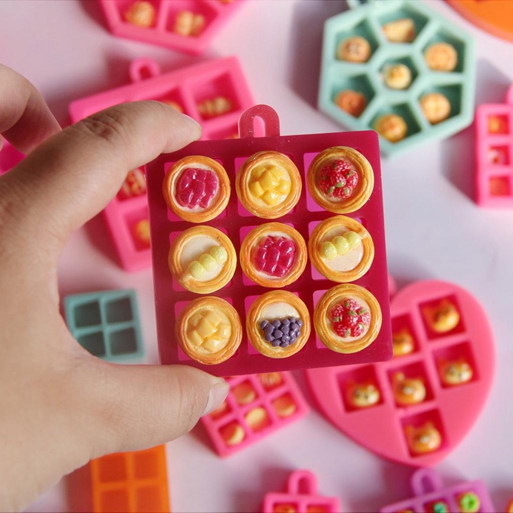 Miniature Grid Mold For Tiny Food Crafts Food Grade Silicone Tray Mold Easy To Use DIY Mini Display Stand Accessories