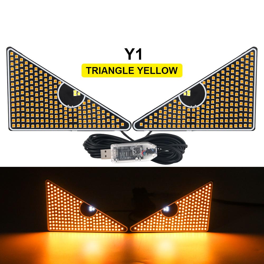 2Pcs Car LED Decorative Light Devil's Eye Strobe USB Red Plug-in Devil Eye Atmosphere Lamp Rear Warning Lamp for Car Windshield