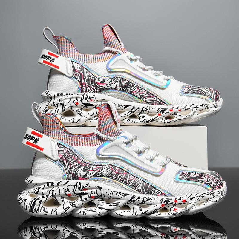 2023 Autumn Men's Tide Sports Shoes with 3D Printed Outsole, Super Light, High Sole, Size 46