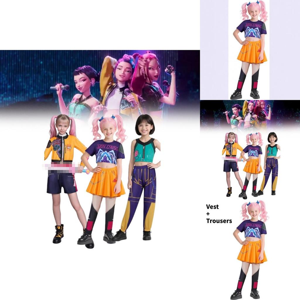 Kpop Dämonenjäger Rumi Mira Zoey Cosplay Kleid für Kinder Halloween Party Kostüme