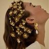 Women Hairpin Imitation Pearl Flower Decor Hair Clip French Retro Style Side Bang Hair Pin Hair Accessories