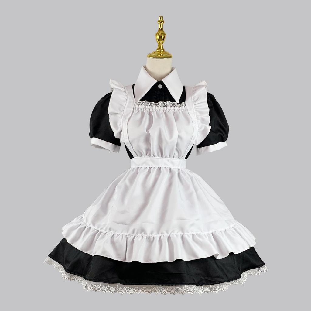 Personaggio anime cosplay cameriera abbigliamento cosplay ristorante uniforme da lavoro abito lungo bianco e nero cameriera abbigliamento festa festa
