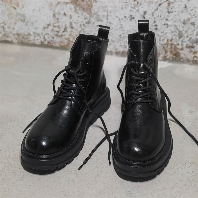 Chelsea Boots Men'S Autumn And Winter New British Style Business Leather Shoes Mid-Top Martin Boots Men'S 2908-J