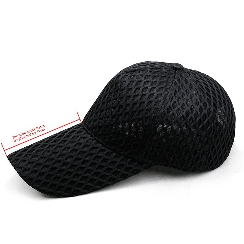 Mesh Baseball Cap With Wide Brim For Sun Protection And Breathability