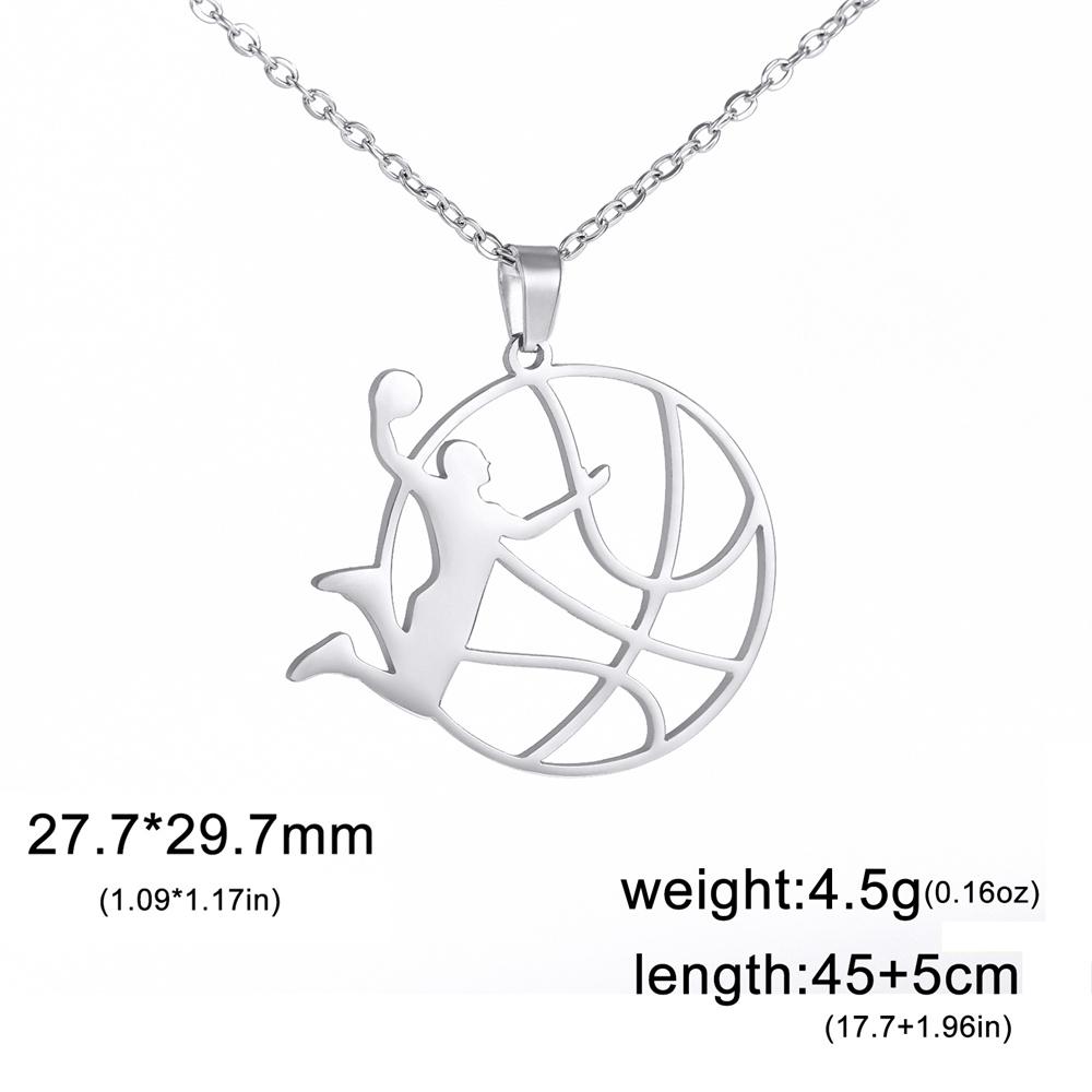 My Shape Artistic Gymnastics Pendant Necklaces Women Girl Dancer Sports Stainless Steel Basketball Player Chain Choker Jewelry