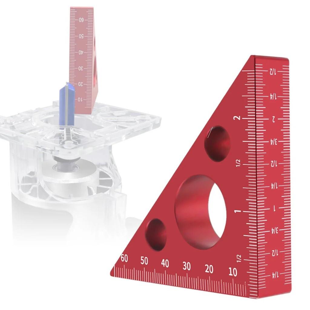 45/90 Degree Metric Scale Precision Angle Ruler Aluminum Alloy Thickened Triangle Ruler Multifunction Woodworking Tool