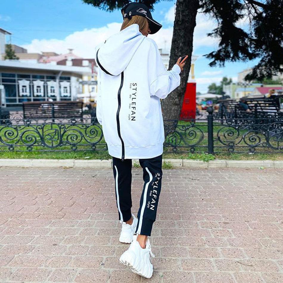 Frauen Mode Sweatsuits Trainingsanzug Jogging Anzug Streetwear Laufsport Zipper Lange Hoodies Lange Hose Zwei Stück Set