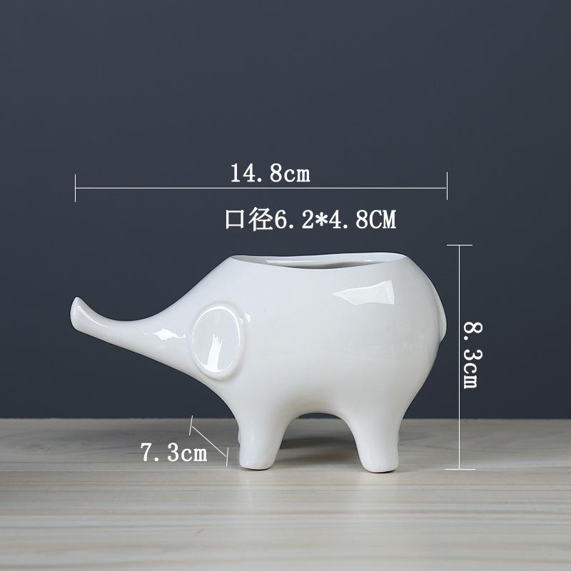 Cute Cartoon Animal Elephant Succulent Flower Pot Simple Creative Desktop Plant Decoration Ceramic Flower Pot
