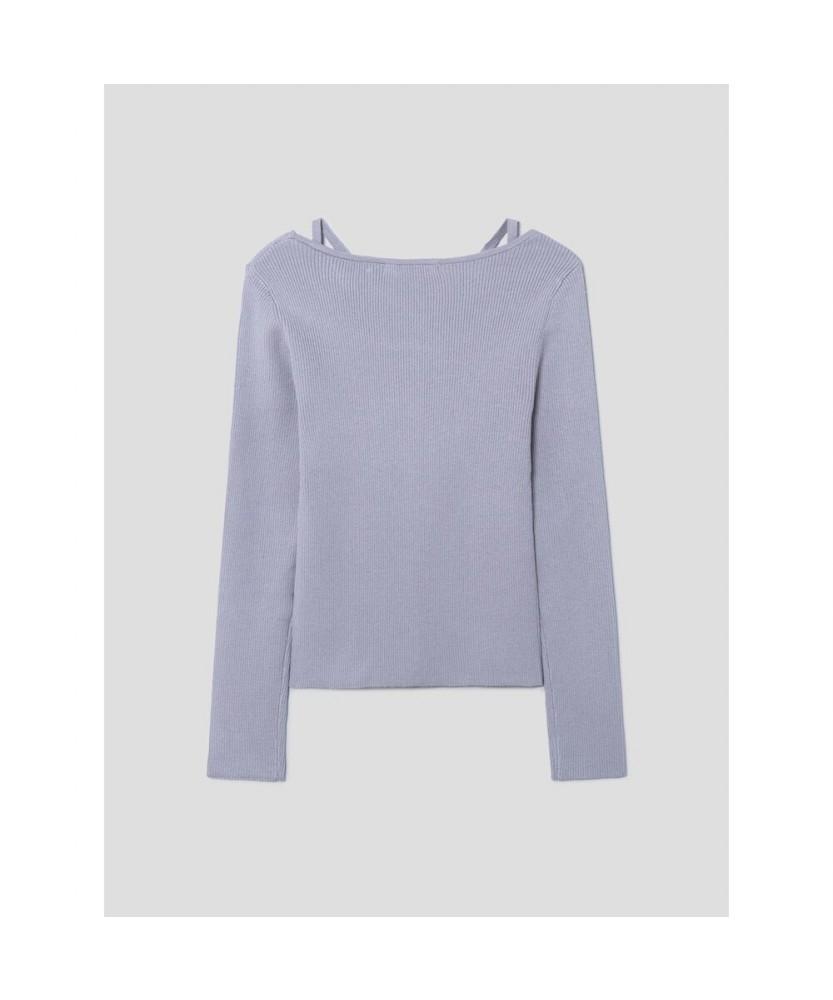 8SECONDS Rib Neck Strap Pullover Violet