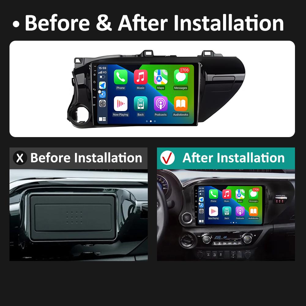 Intelligent System GPS Navigation For Toyota Hilux 2016 2017 2018 Car Multimedia Video Radio Player DSP Stereo QLED IPS Screen
