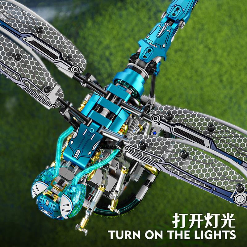 866Pcs Moc Creative Dragonfly Mechanical Model Building Blocks Kit Diy Construction Toy Stem Learning For Kids Adults Set