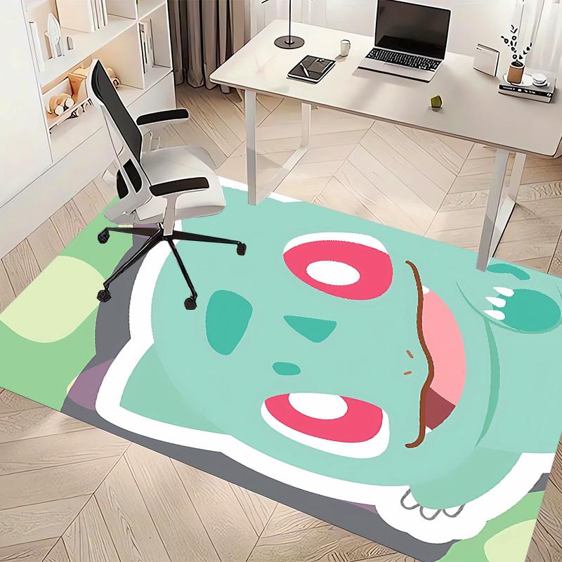 Pokémon Bulbasaur Printed Absorbent Washable Carpet, Non-Slip Bathroom Mats, Kitchen Rugs, Yoga Mat,Living Room Entrance, Camping Picnic Rugs