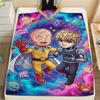 One-Punch Man Print Flannel Blanket Warm Soft Throw for Sofa Bed Chair Travel Picnic Comfortable Bedroom Decor Saitama-Xin