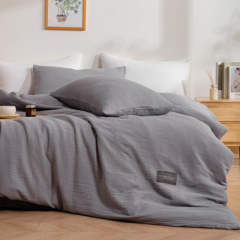100% Cotton Double Gauze Bedding Set Soft Breathable Bed Sheets Duvet Cover Single Beds