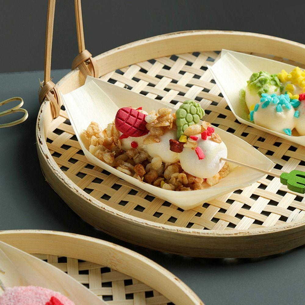 50PCS Multi-size Sushi Plate Japanese Dish Salad Dessert Bowl Creative Wood Bowl  Home Decoration