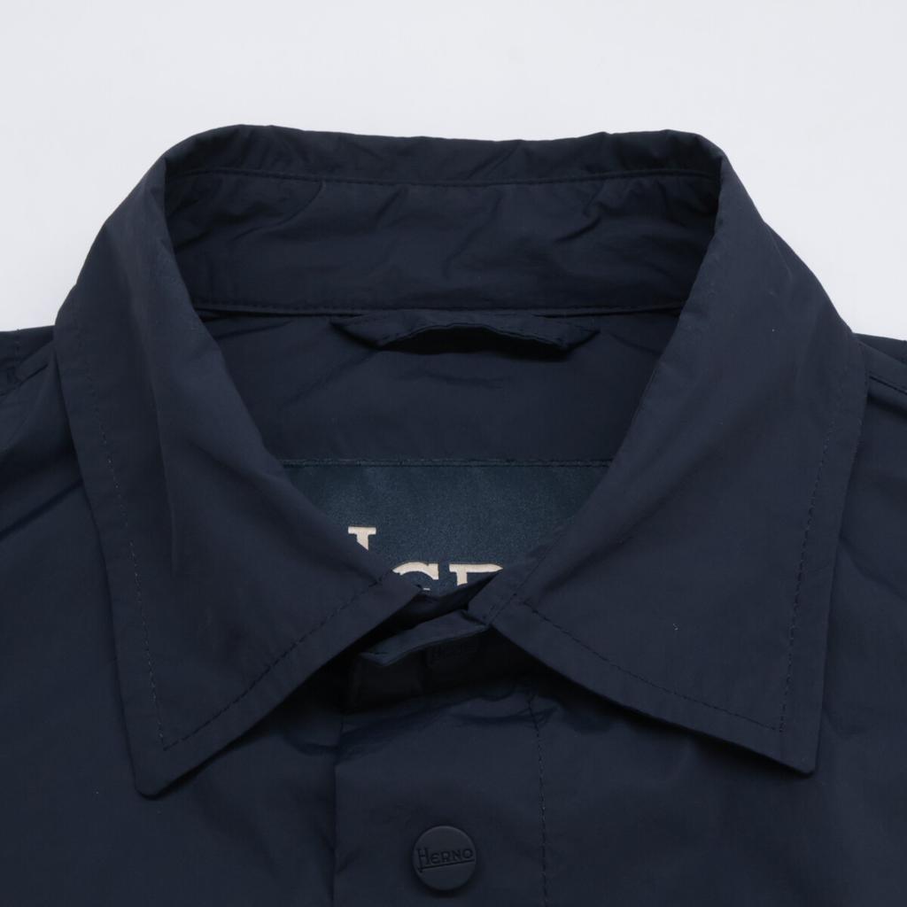 HERNO GI000420U Navy Nylon Shirt Jacket tops 48 blackUsed