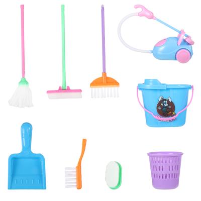 Mini Play Mop Broom Toys Toddler Vacuum Kids Cleaning Tools Kit Clean Boys Girls Party Favors Kid Toy 9 Pcs/set