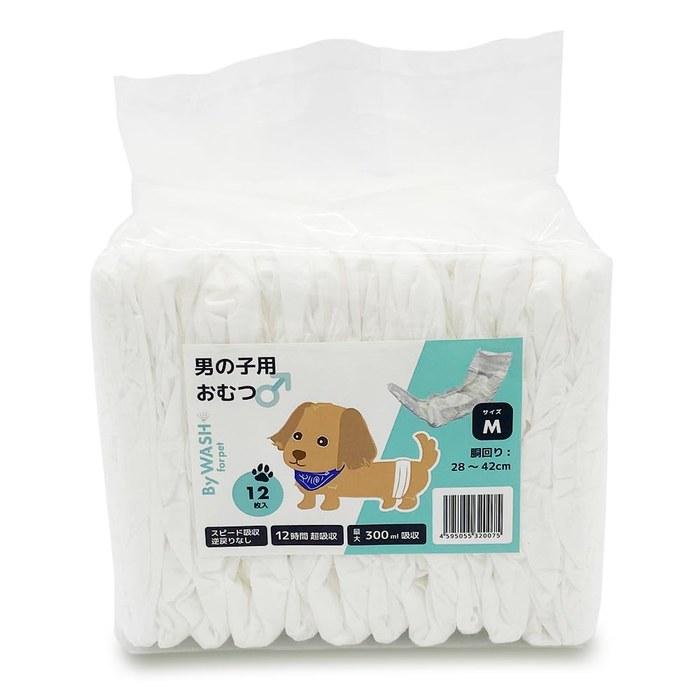 by wash for pet Dog Diapers Male, 72 count, White