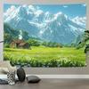 VIKAMA Japanese Anime Countryside Hut Tapestry, HD Wear-Resistant Background Cloth for Cozy Living Room Decoration