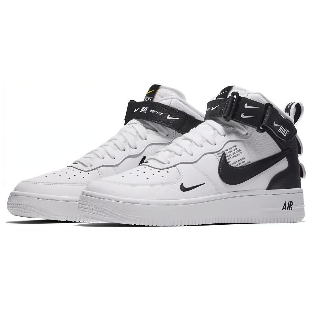 (GS) Nike Air Force 1 Mid LV8 'White Black' Kids' AV3803-100