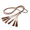 Women's Woven Tassel Waist Belt - Leather Knotted Thin Rope Corset Accessory