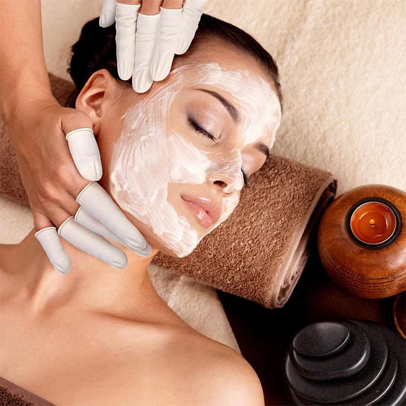 300PCS White Disposable Latex Finger Cover Natural Rubber Gloves Thumb Covers Protector for Fingertips Non-slip Nail Tool