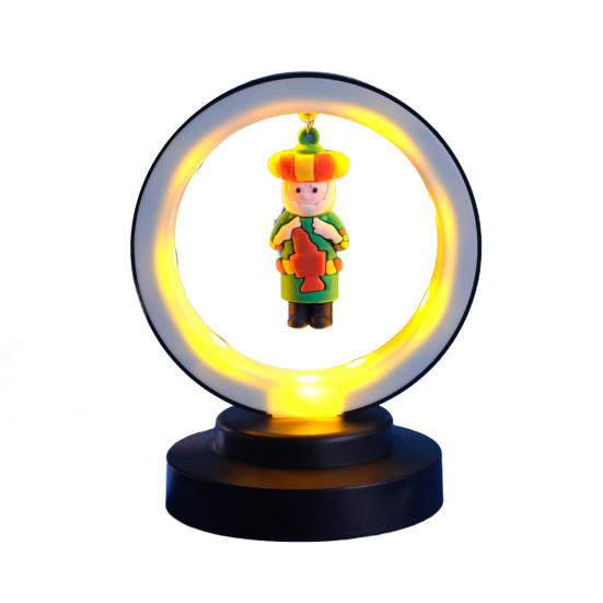 Christmas Night Light Decoration Hanging Santa Claus Xmas Tree Figurine LED Table Lamp Holiday Party Home Bedroom Desktop Decorative Light