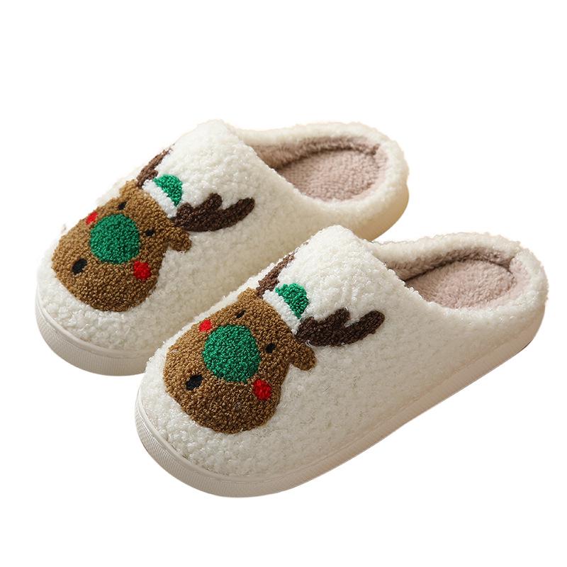 Cozy Devil's Eye Winter Cotton Slippers: Comfortable, Thick-Soled, Unisex Couples' Style for Warm Indoor Wear