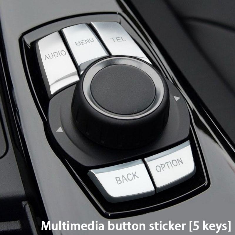 Für BMW 5er G30 F10 G60 Ein-Klick Start-Stopp-Knopf Aufkleber, Handbremsabdeckung, Multimedia Auto-Knopf Aufkleber