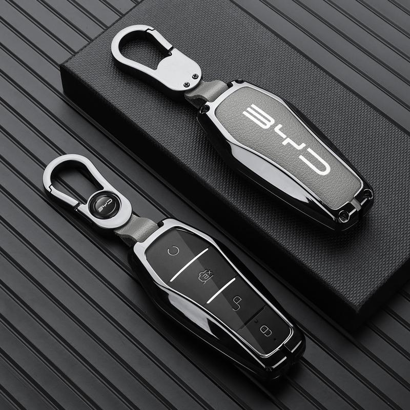 Car Remote Key Case Fob Cover Holder Shell Bag for BYD Song Plus Atto 3 Han EV Tang DM Qin Seal Dolphin Keychain AccessoriesP