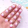 50PCS Resin Mini Colorful Strawberry Sweet Love Ice Cream Ice Cream Flatback Rhinestone DIY Nail Art Scrapbook Craft Accessories