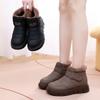 Women's Lightweight Chunky-Soled Winter Insulated Wool-Fur Combination Snow Boots Anti-Slip Cushioned Casual Athletic Cotton Boots