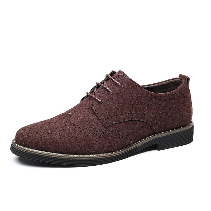 Men Dress Shoes Suede Leather Business Party Leather Wedding Shoes Men Flats Oxfords Formal Shoes