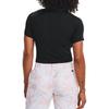 Under Armour Solid Color Slim Fit Short Sleeve Polo Shirt Women Tops Black 1363949-001