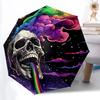 1 Stück Schädel Regenbogen Automatischer Faltregenschirm, Stabiler und Langlebiger Automatischer Faltregenschirm mit 8 Speichen, Praktisch für den Außenbereich178