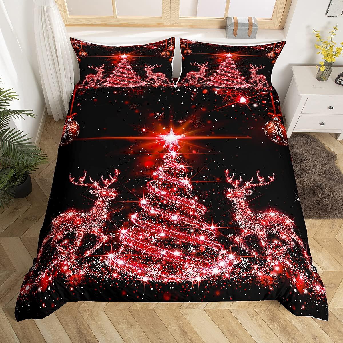 

Рождественский пододеяльник Акварель Рождественская тема Елки Абстрактные силуэты Иллюстрация Декоративная зеленая морская пена Дети 70x133cm 2pcs