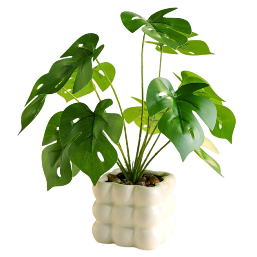 Realistic Simulation Green Plant Bonsai Elegant False Tropical Plants  Home Garden