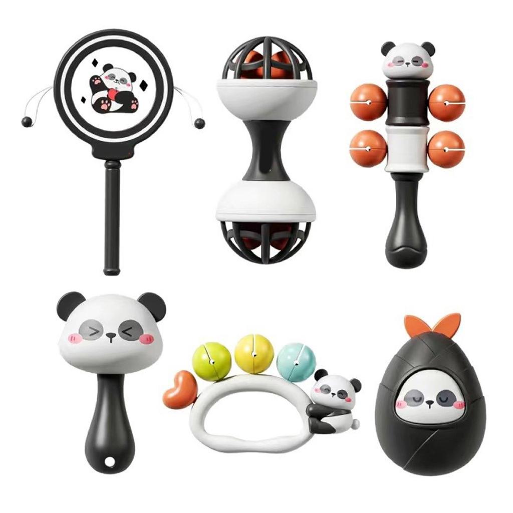 Handheld Baby Cartoon Panda Baby Shaker Toy for Hearing Sensory Stimulation Infant Toy Rattle Panda Shaker