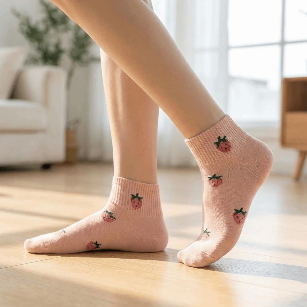Korean Style Low Cut Short Tube Socks Strawberry Cherry Kawaii Shallow Socks Sweet Rabbit Bow Boat Socks Gifts